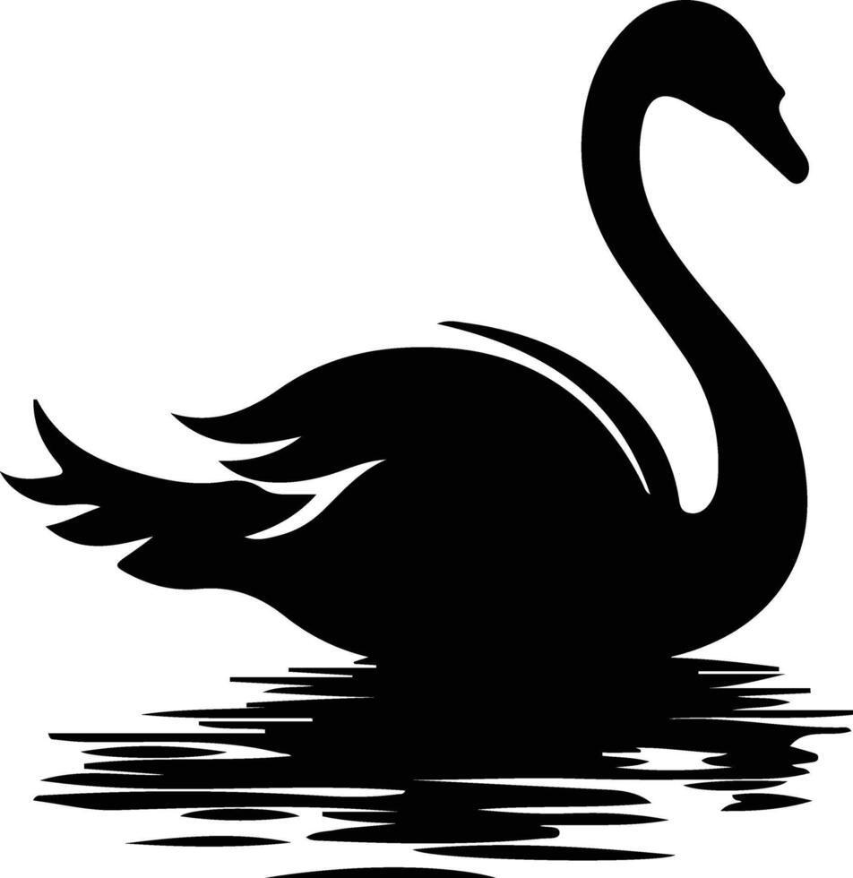 blackswan black silhouette vector