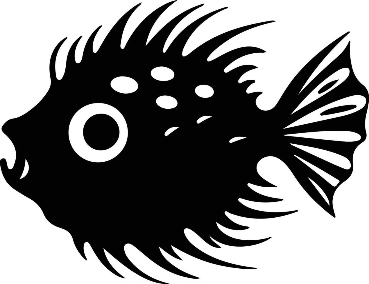 blowfish black silhouette vector