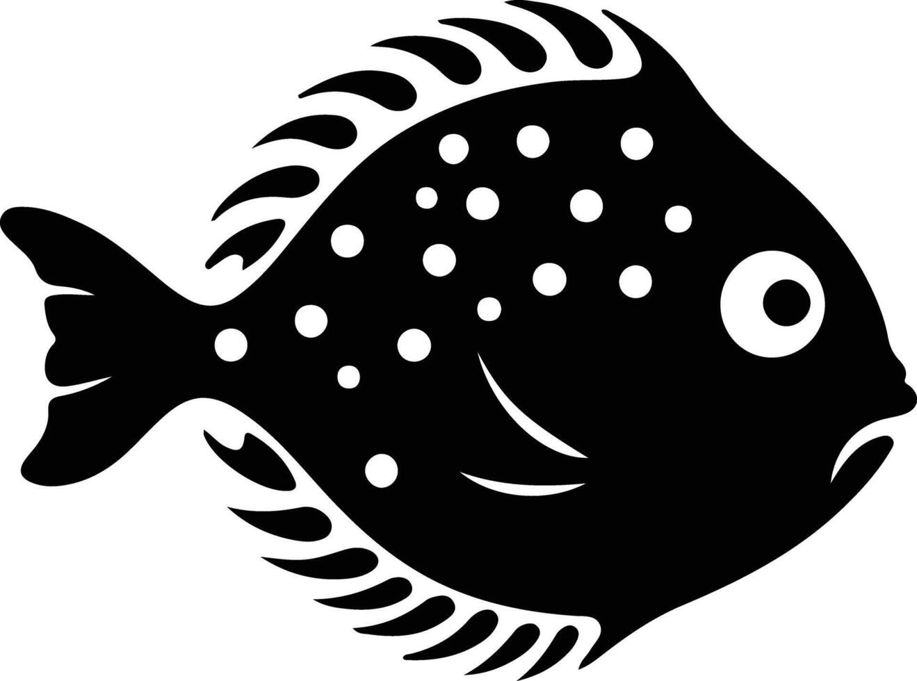 blowfish black silhouette vector