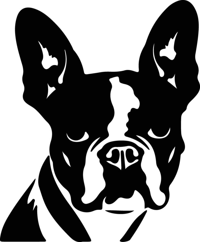 bostón terrier negro silueta vector