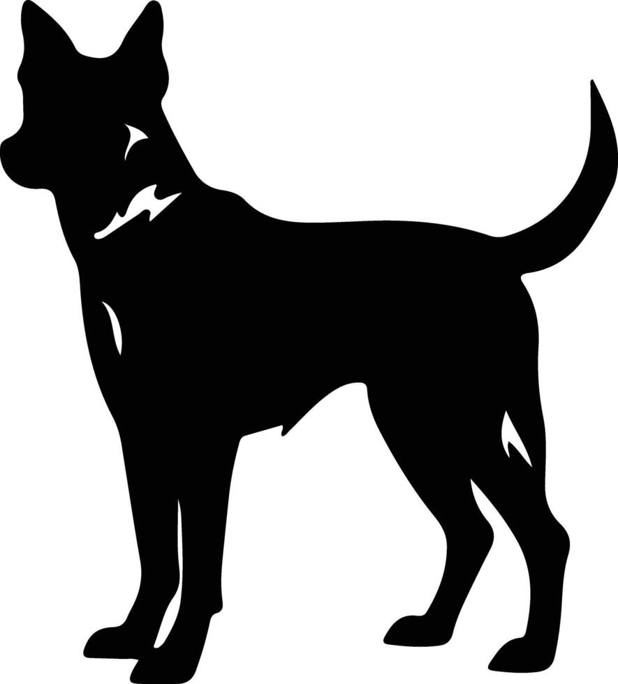 capa caza perro negro silueta vector