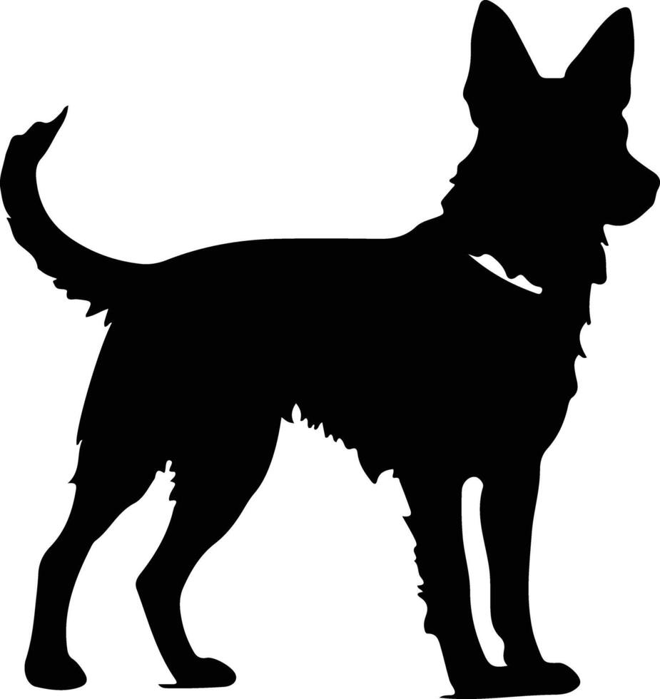 capa caza perro negro silueta vector