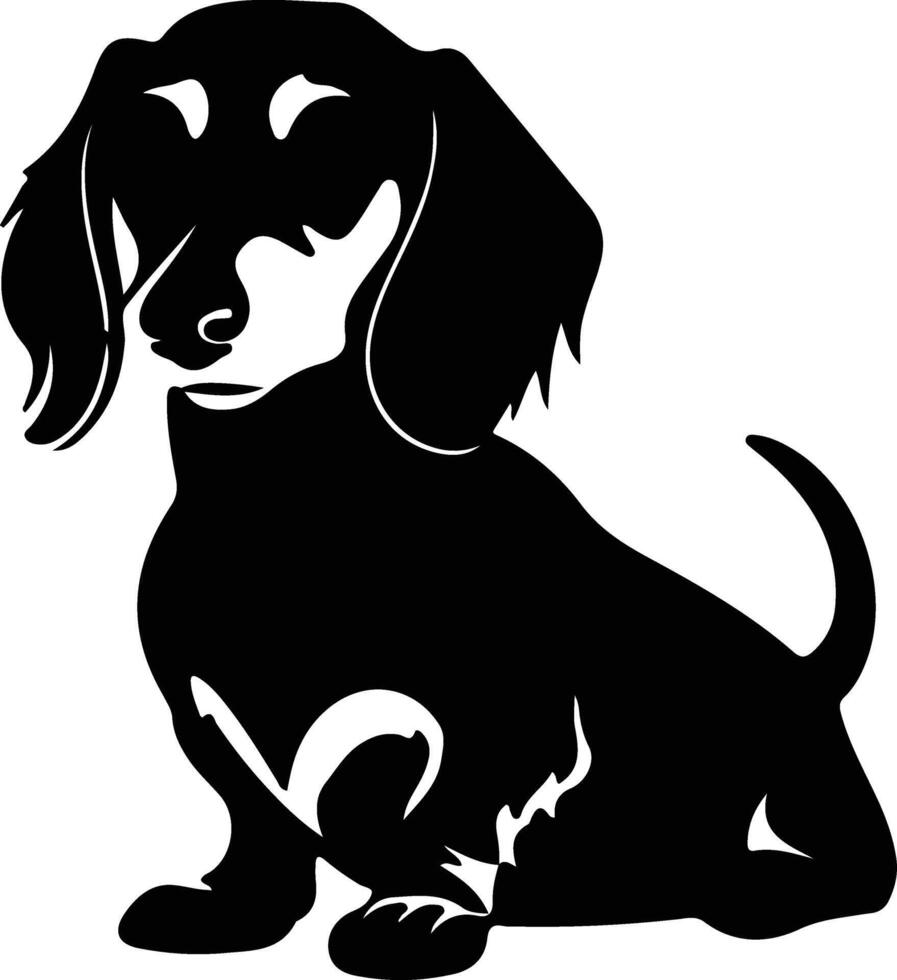 Dachshund black silhouette vector