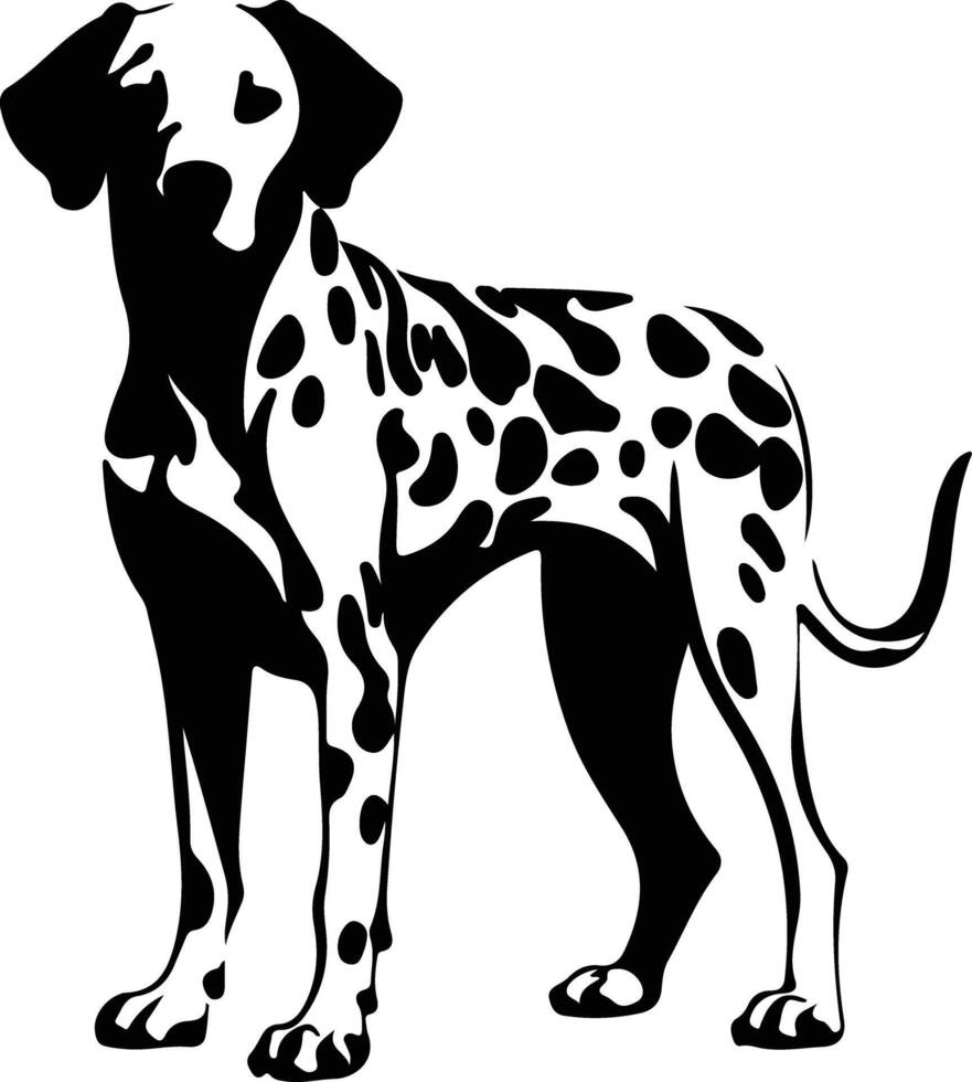 Dalmatian black silhouette vector