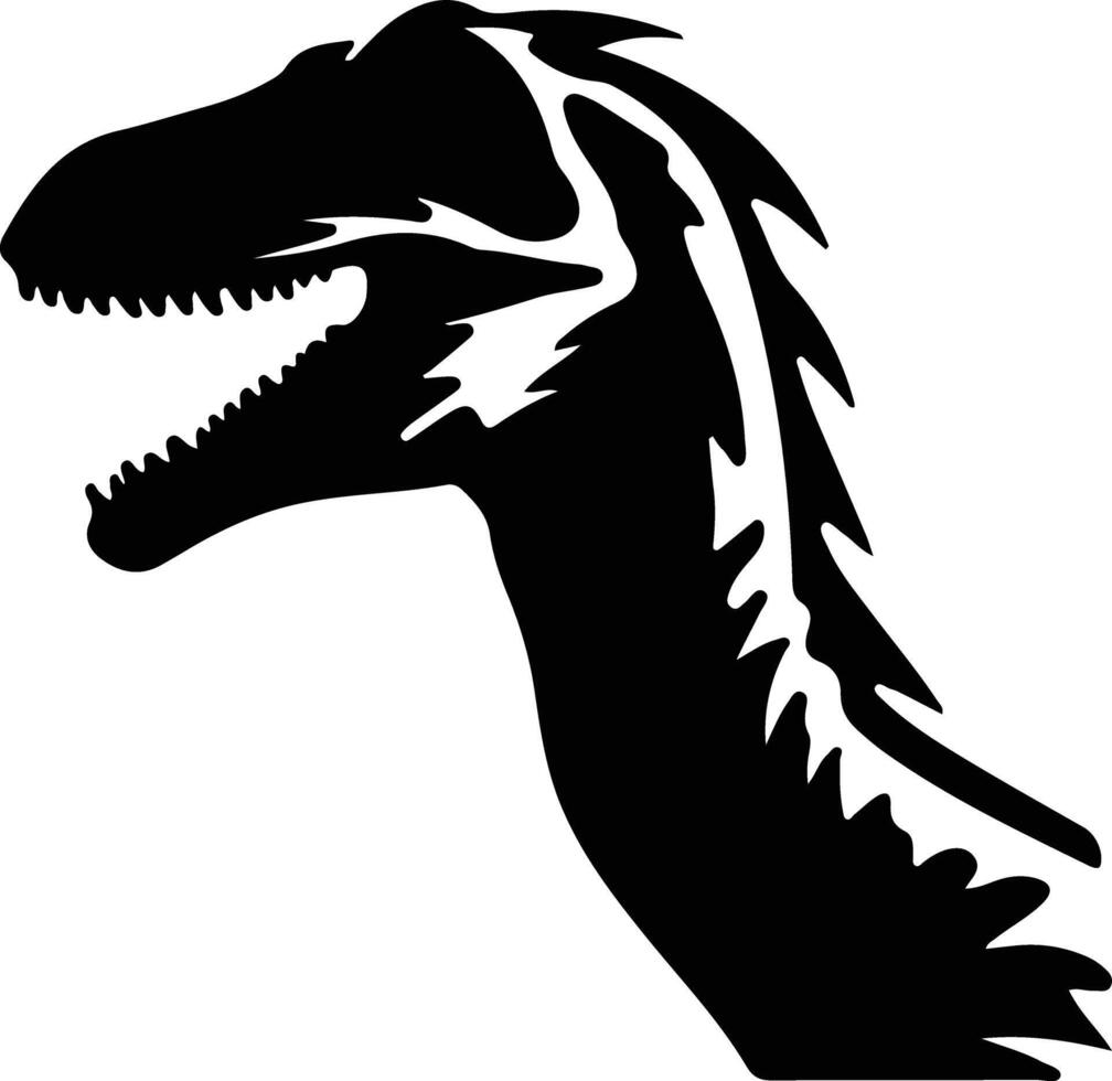 Deinonychus black silhouette vector