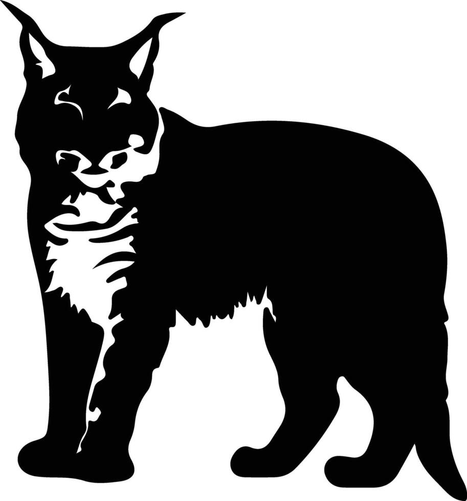 gato montés negro silueta vector
