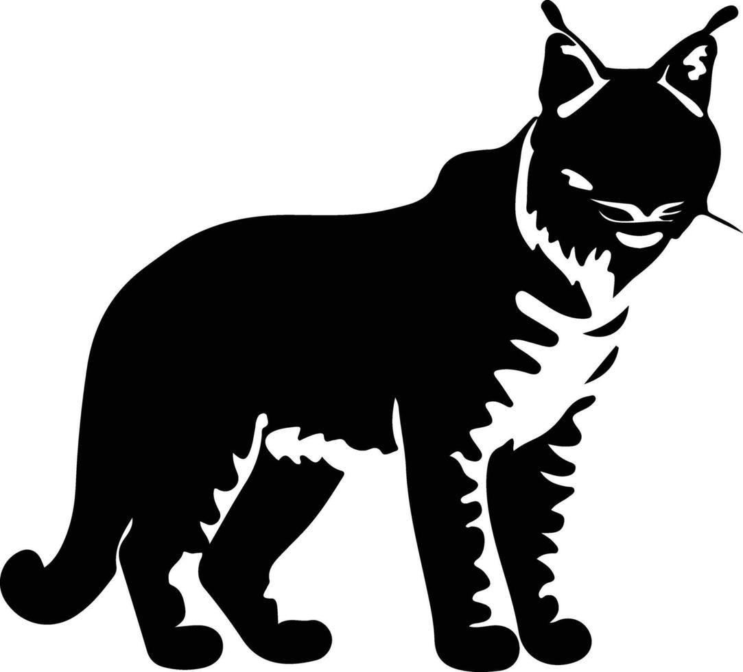 bobcat black silhouette vector