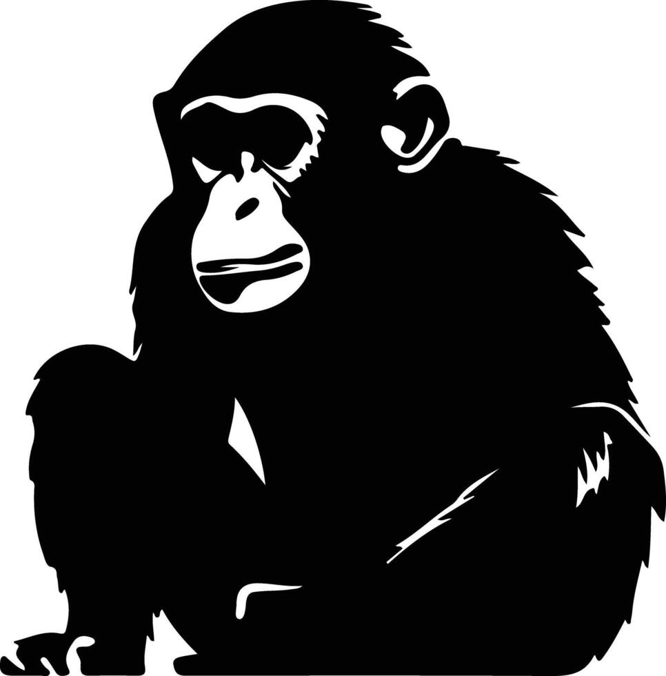 bonobo negro silueta vector