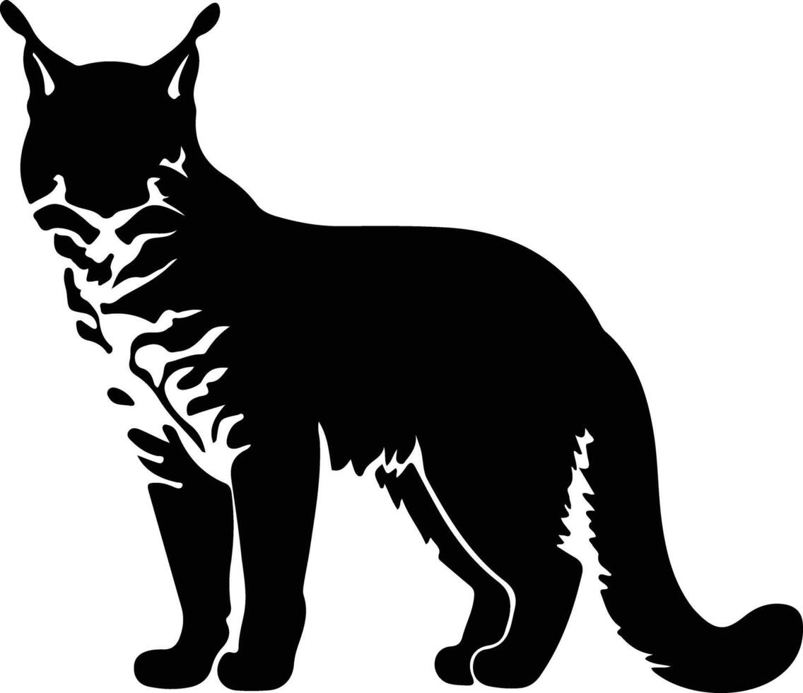 gato montés negro silueta vector