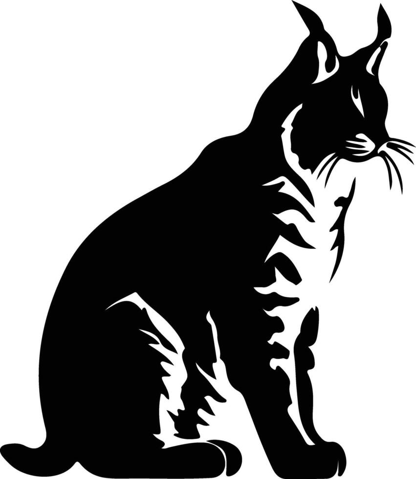 bobcat black silhouette vector