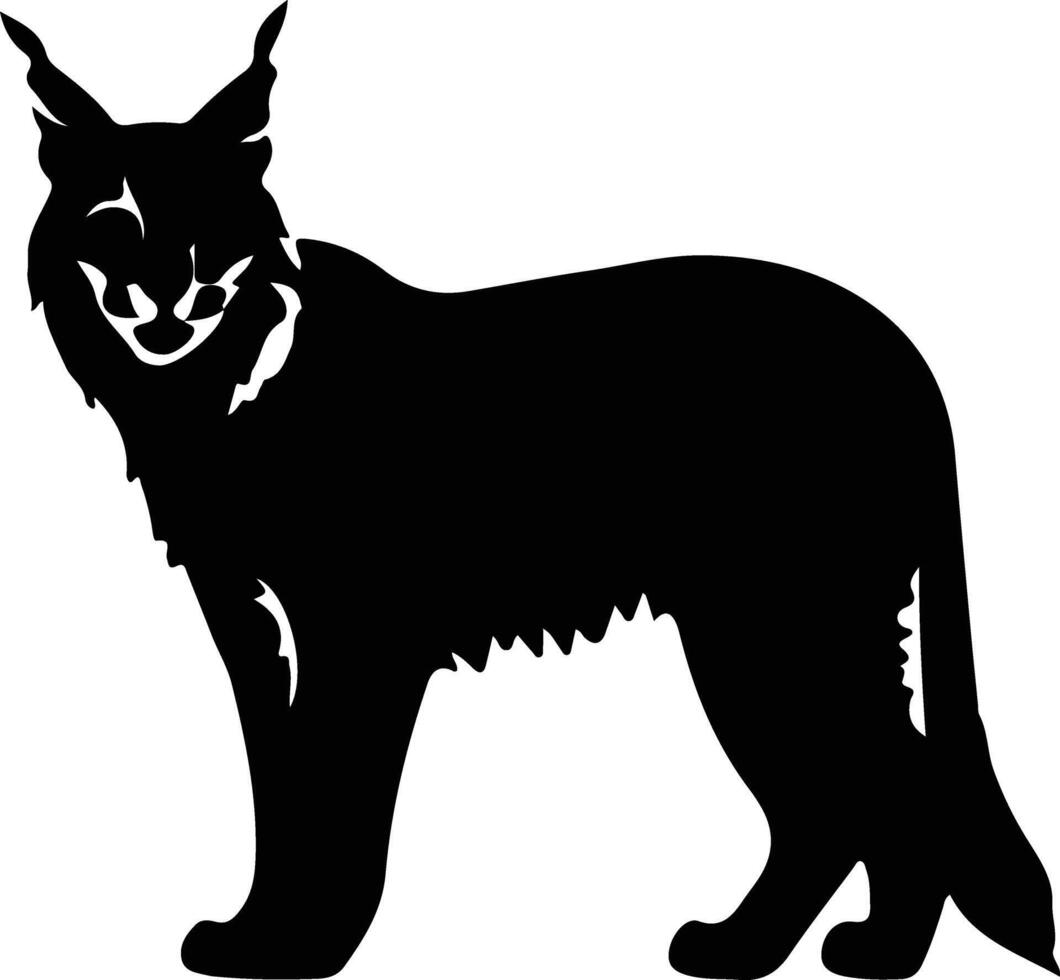 bobcat black silhouette vector