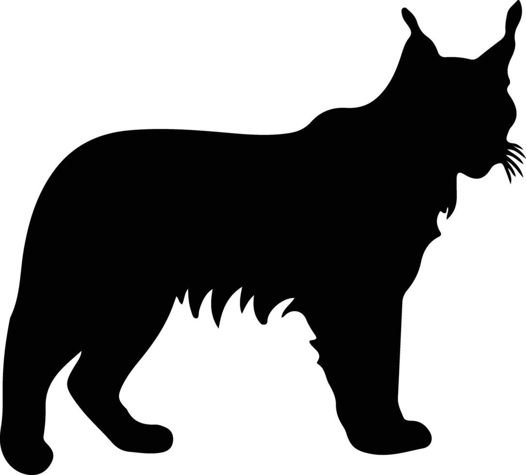 bobcat black silhouette vector