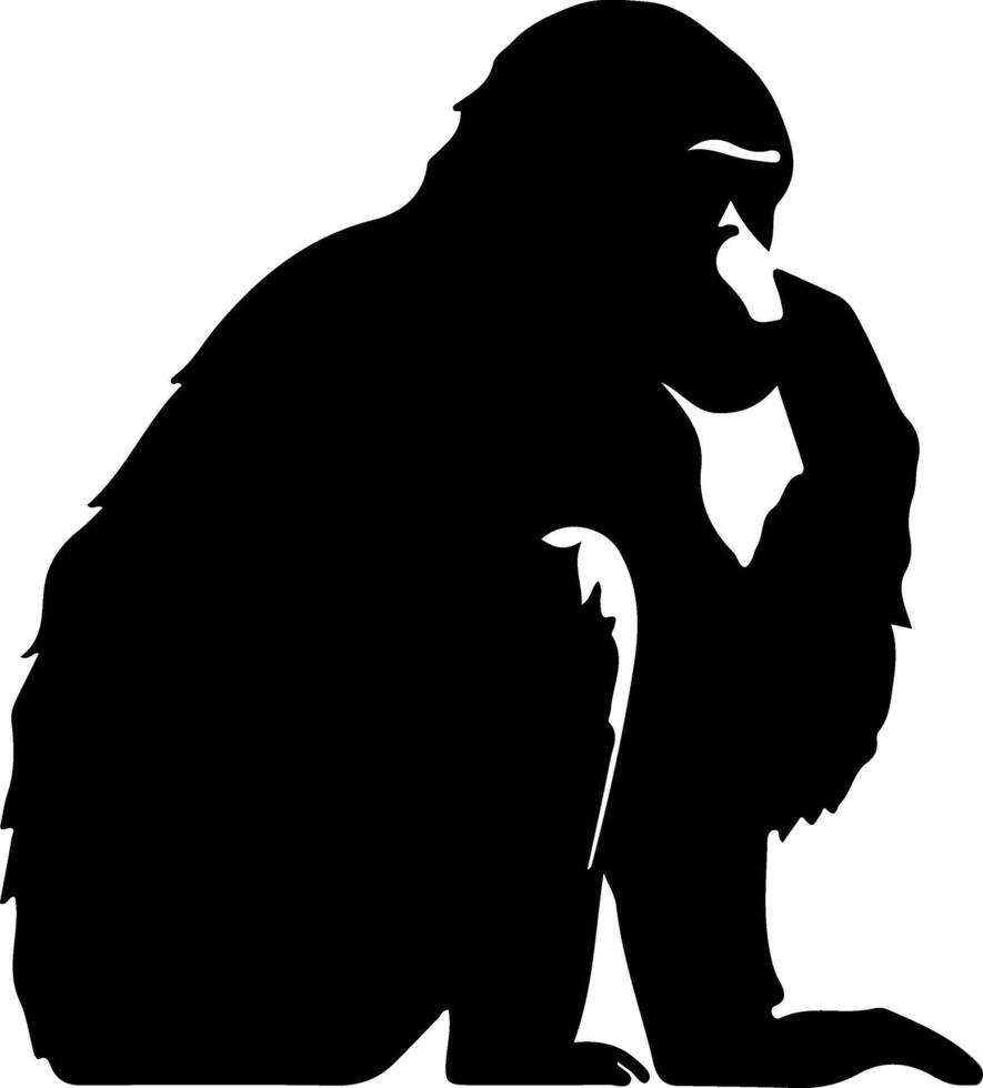 bonobo black silhouette vector