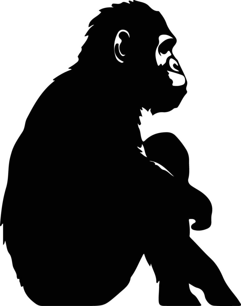 bonobo black silhouette vector