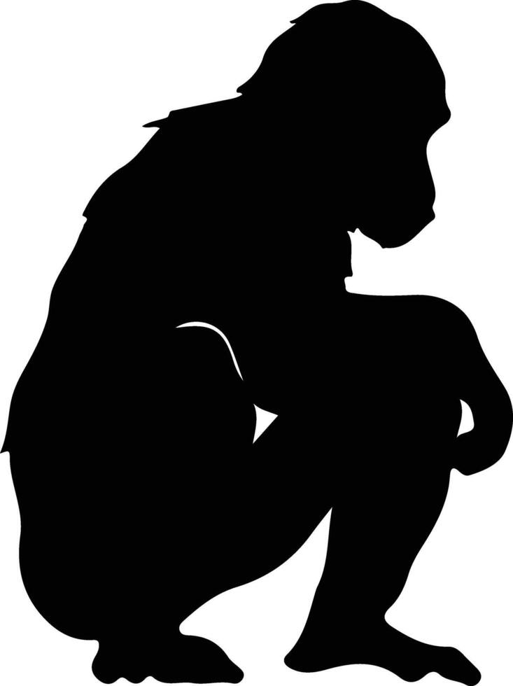 bonobo black silhouette vector