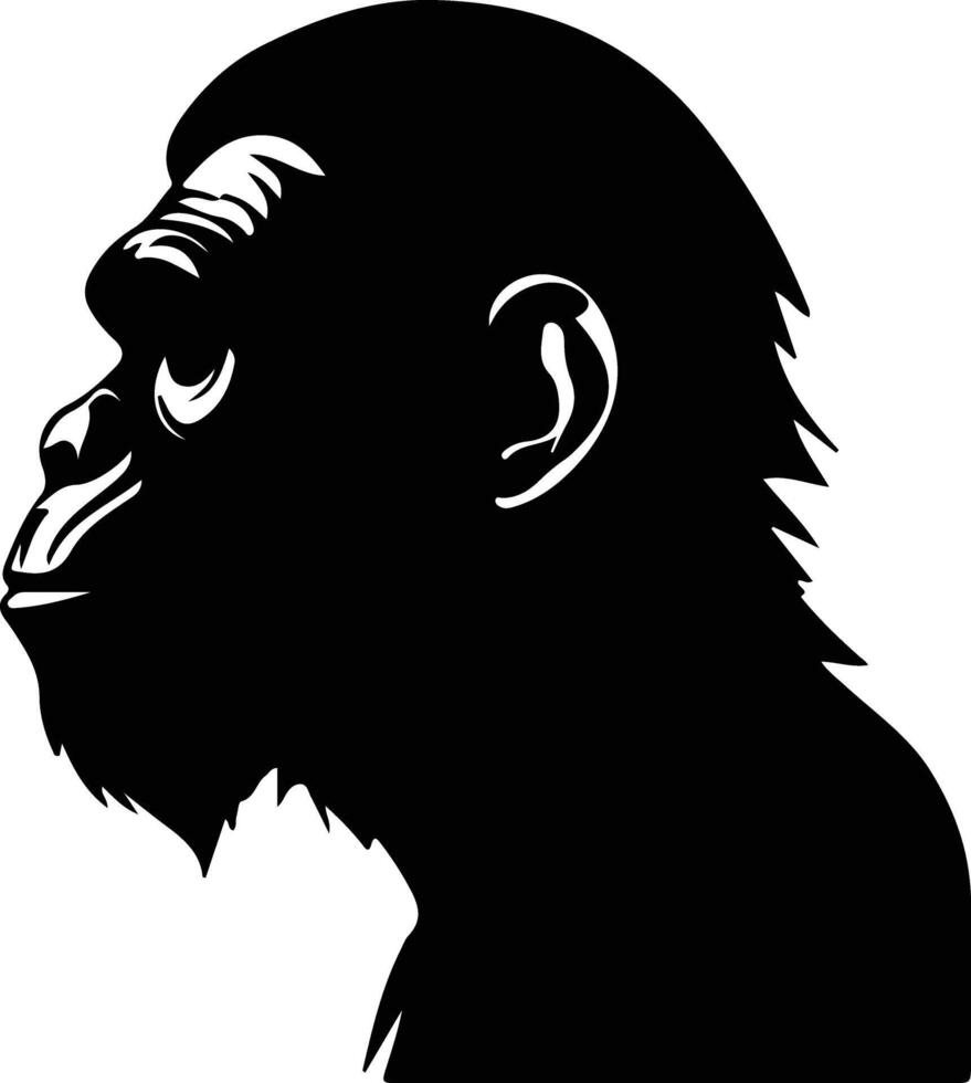 bonobo negro silueta vector