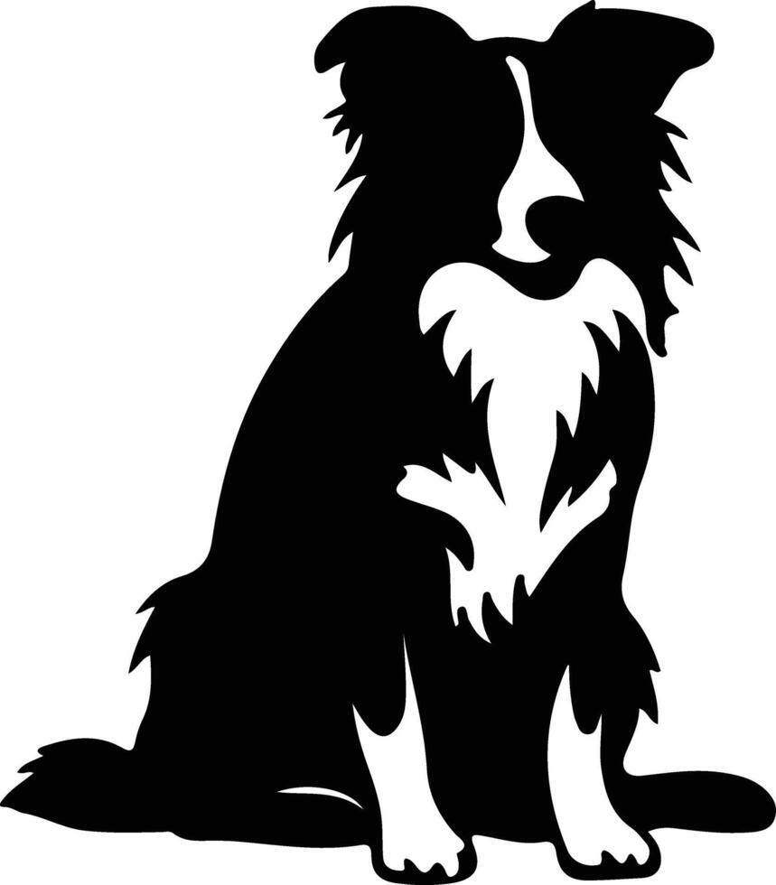 frontera collie negro silueta vector