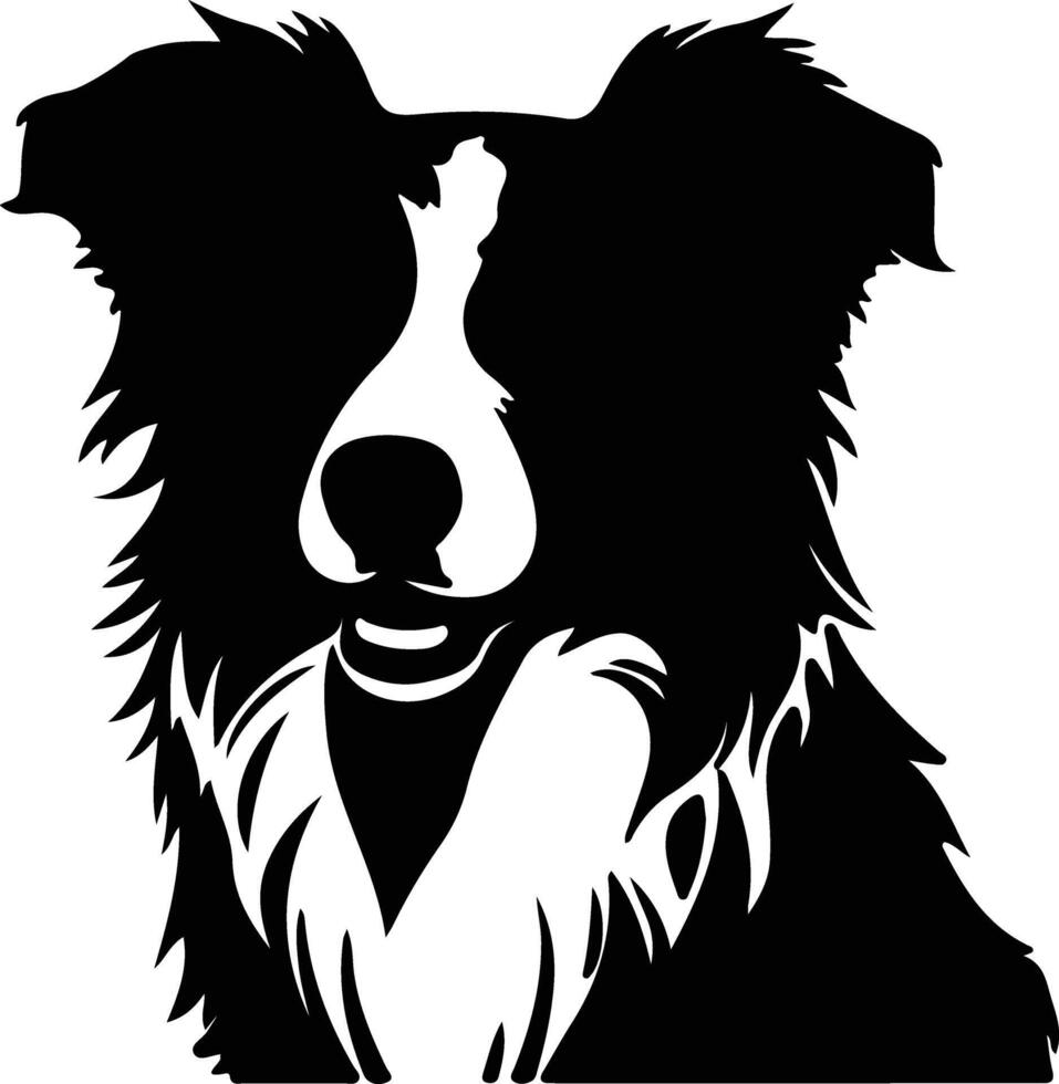 frontera collie negro silueta vector