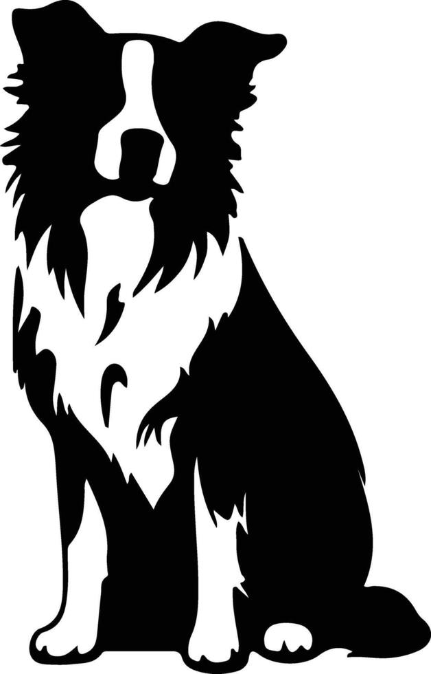border collie black silhouette vector