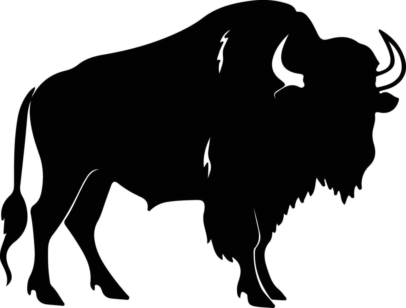 buffalo black silhouette vector