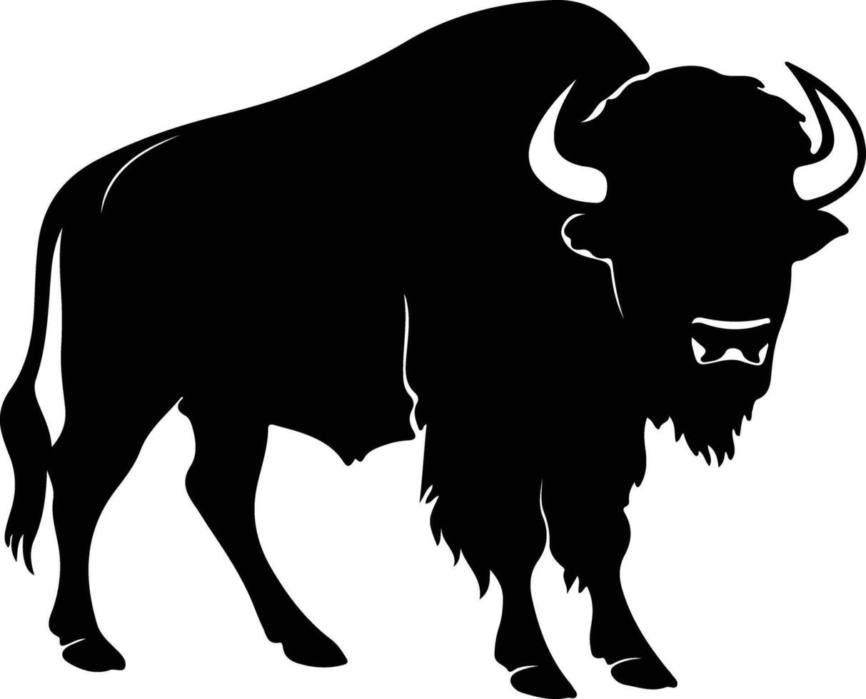 buffalo black silhouette vector