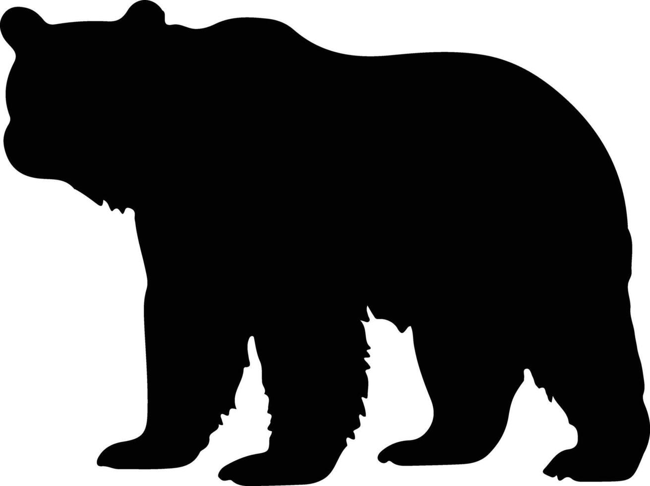 brown bear black silhouette vector