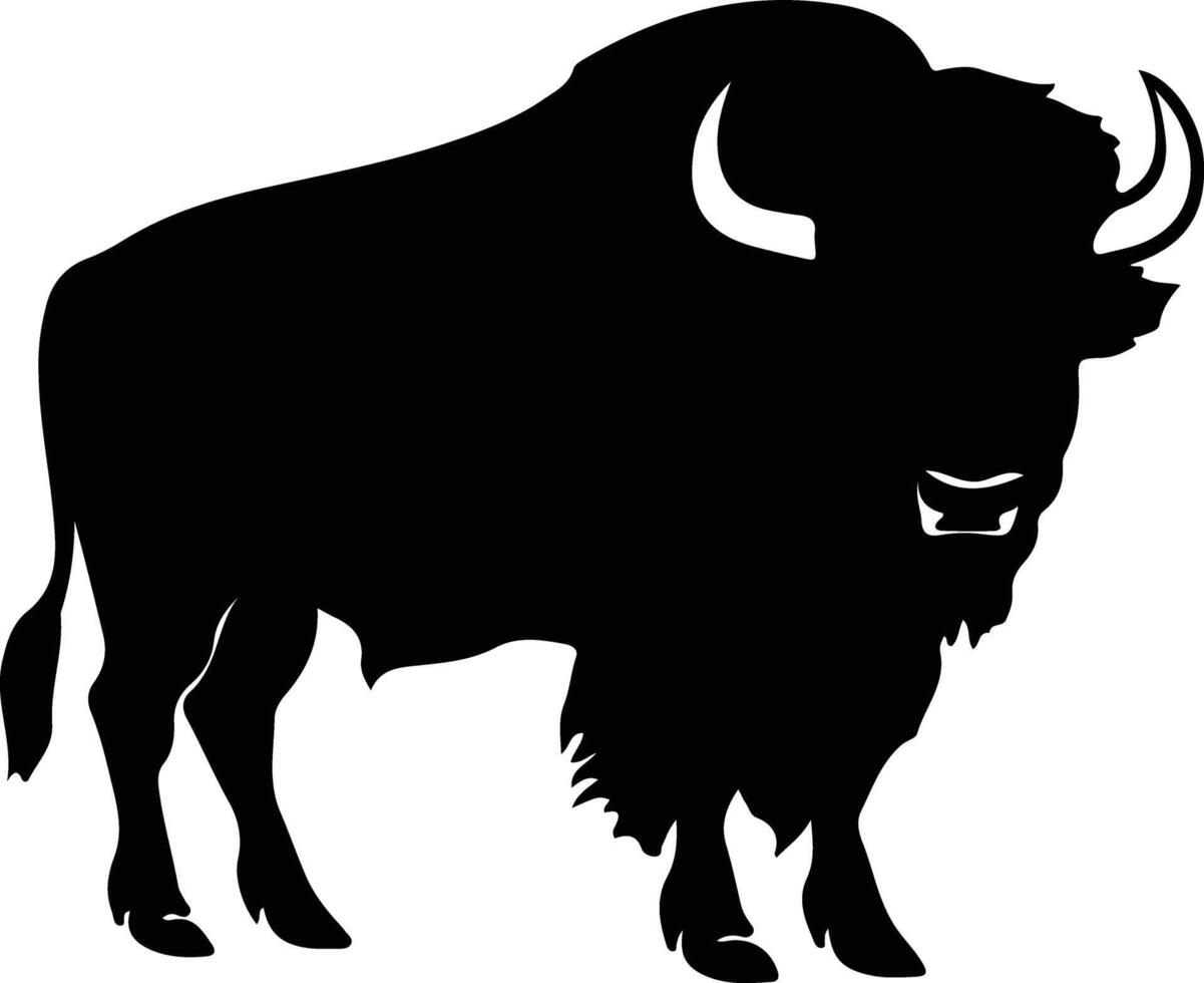 buffalo black silhouette vector