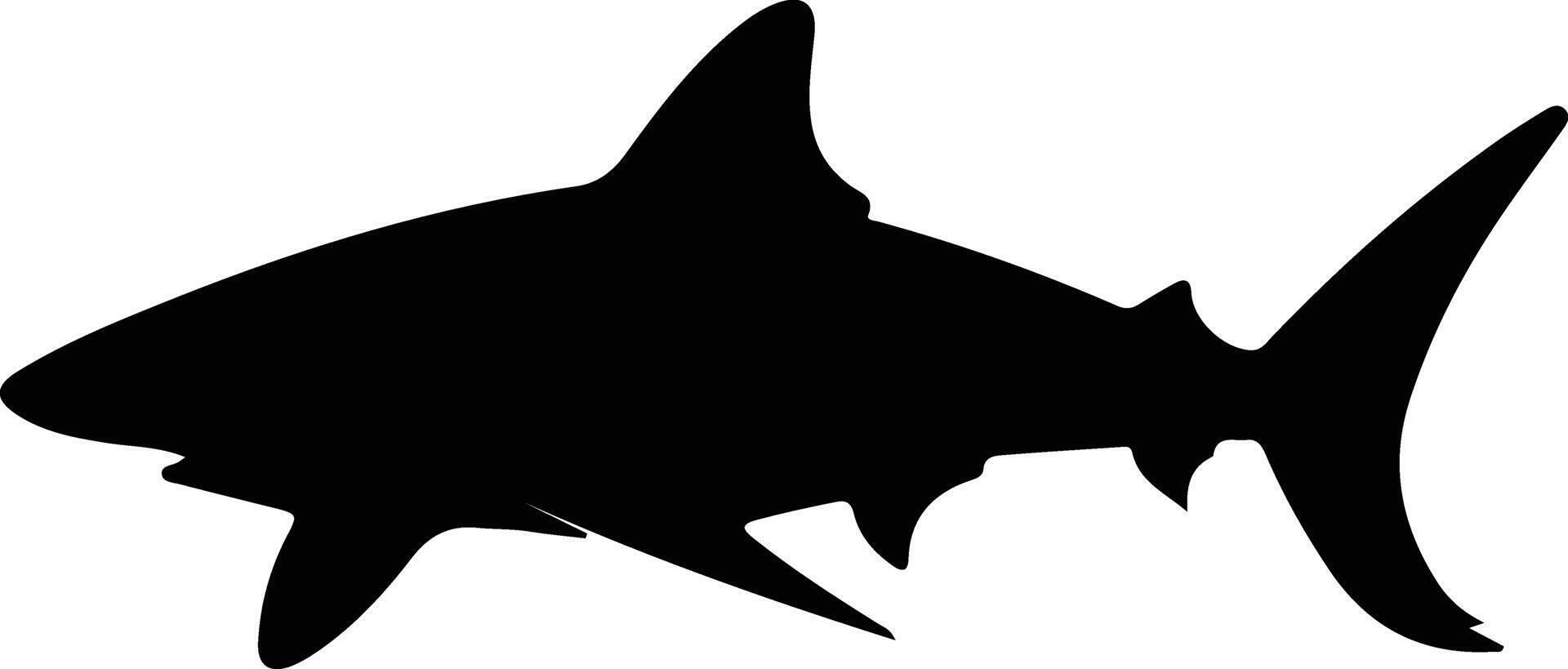 bull shark black silhouette vector