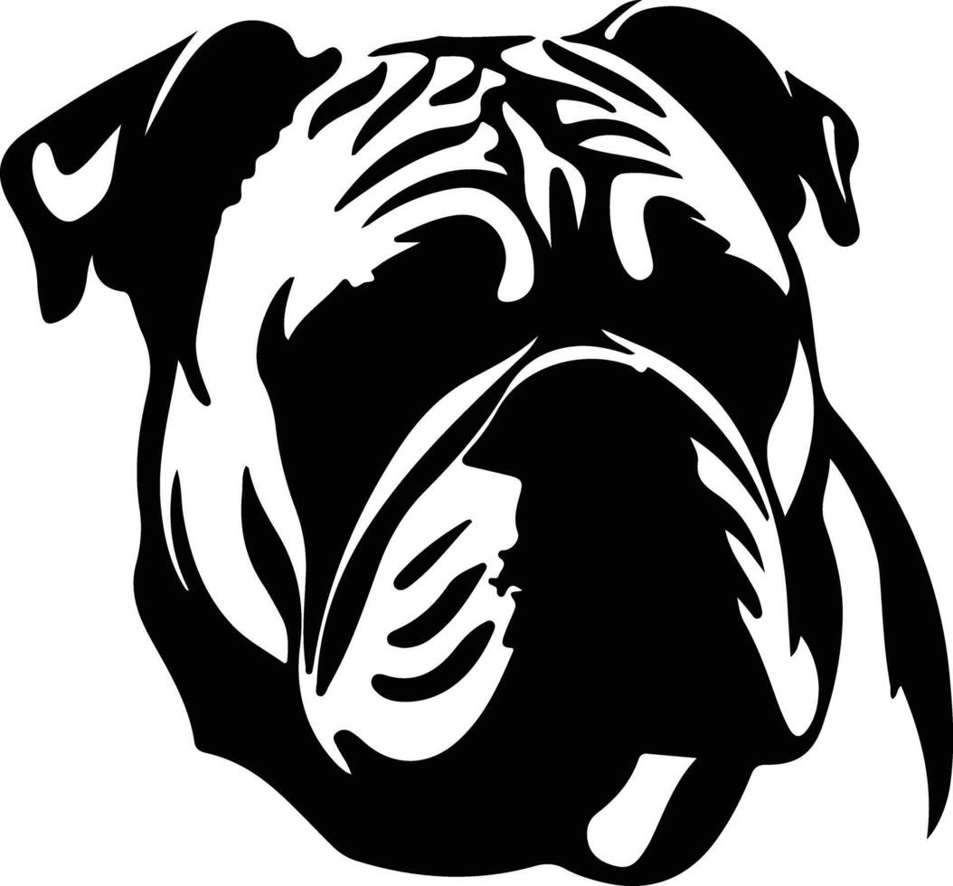 buldog negro silueta vector