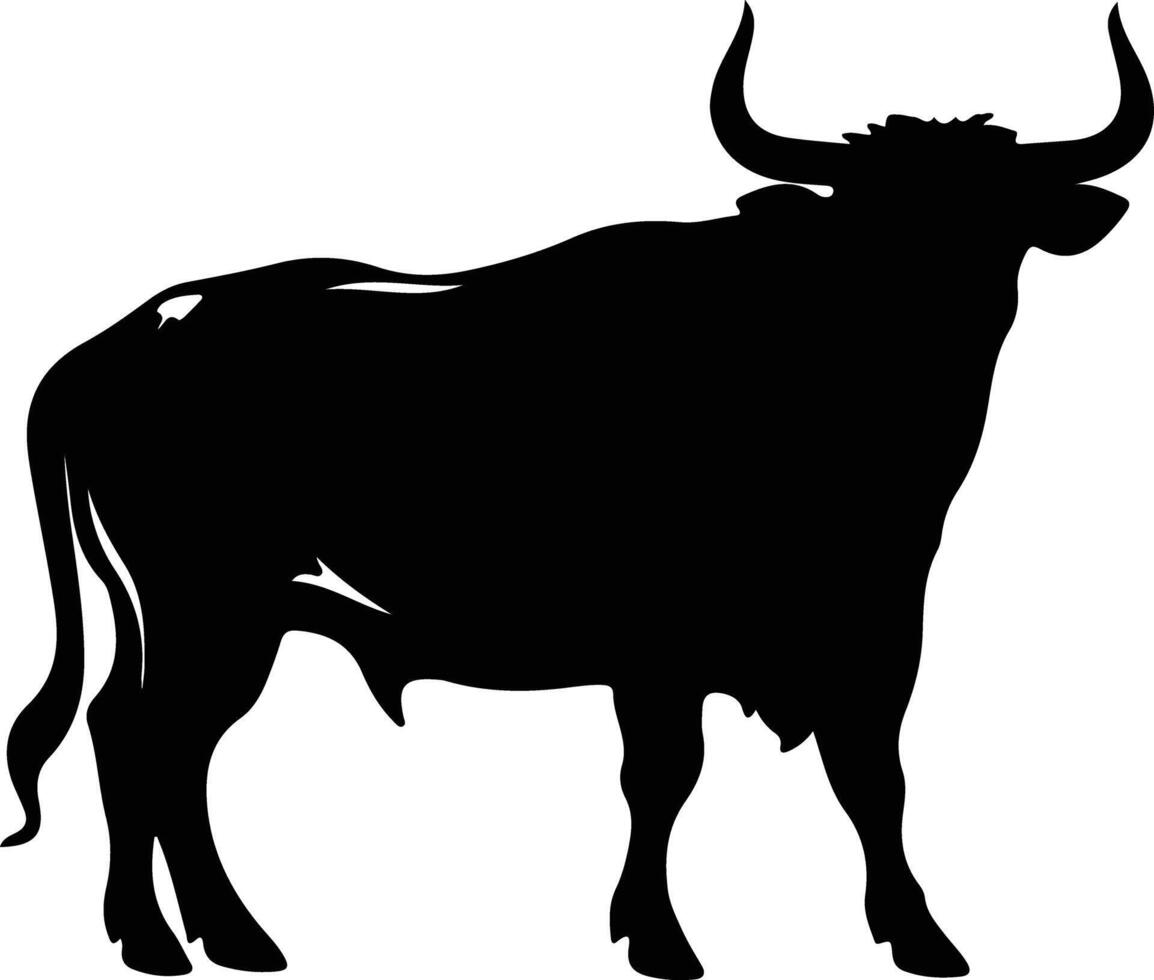 bull black silhouette vector