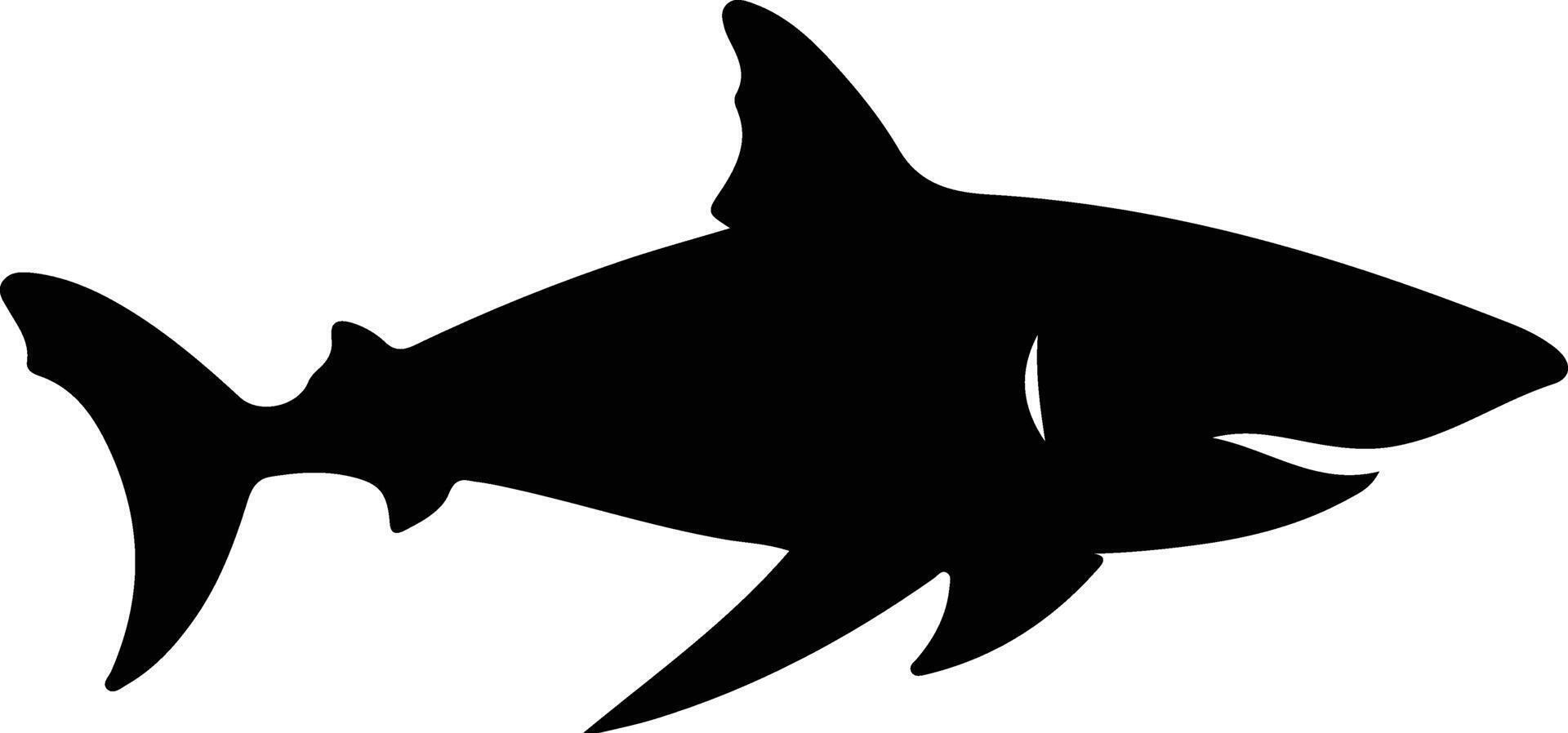 bull shark black silhouette vector