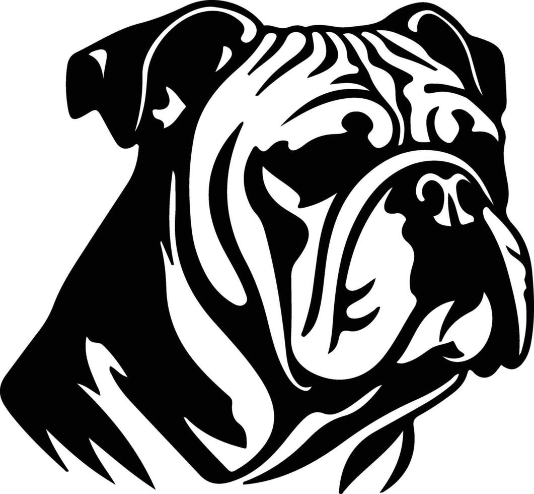 Bulldog black silhouette vector