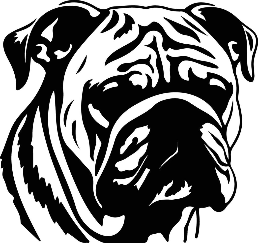 Bulldog black silhouette vector