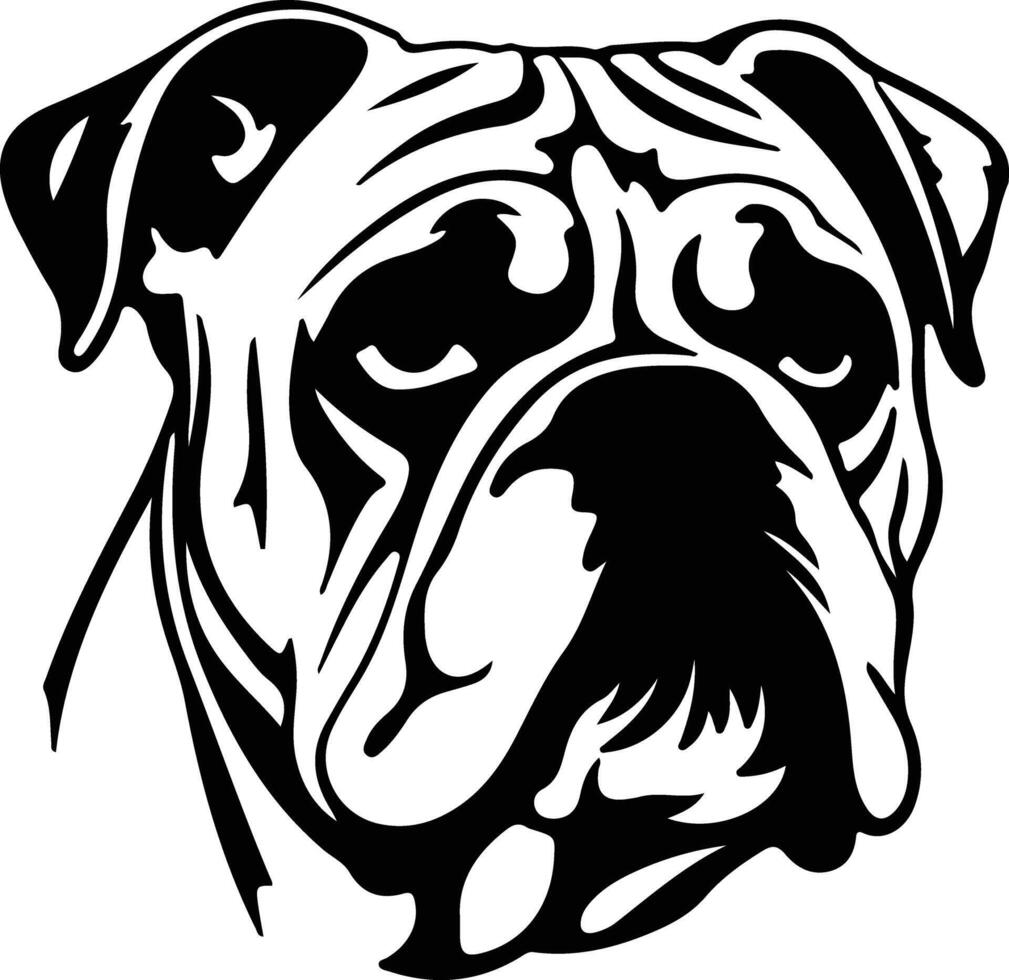 Bulldog black silhouette vector