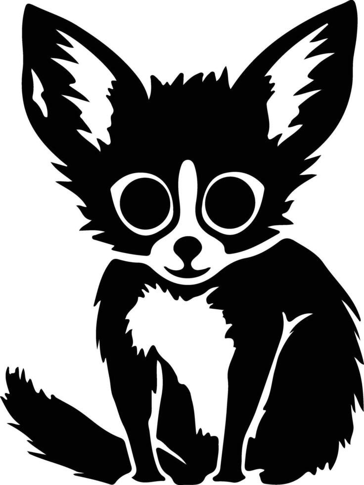 bushbaby black silhouette vector