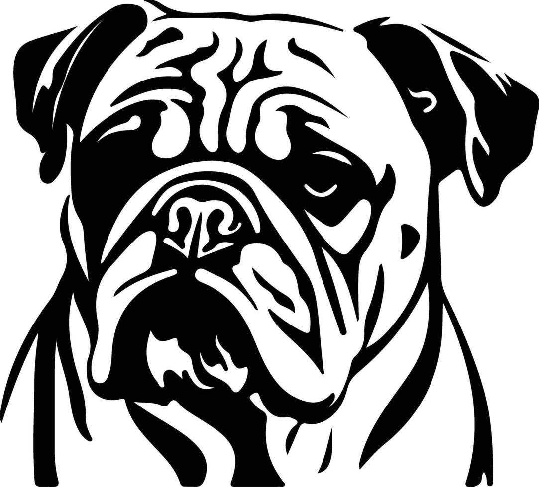 Bulldog black silhouette vector