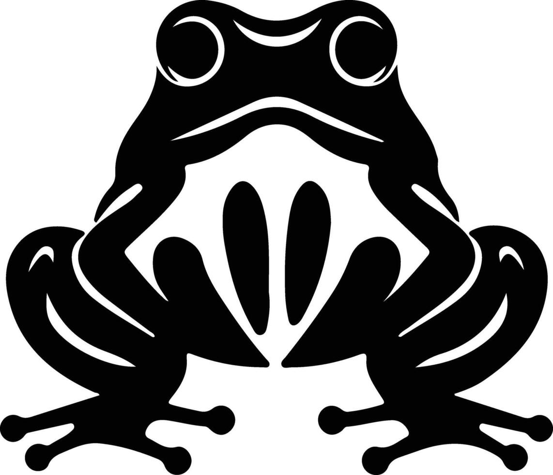 bullfrog black silhouette vector