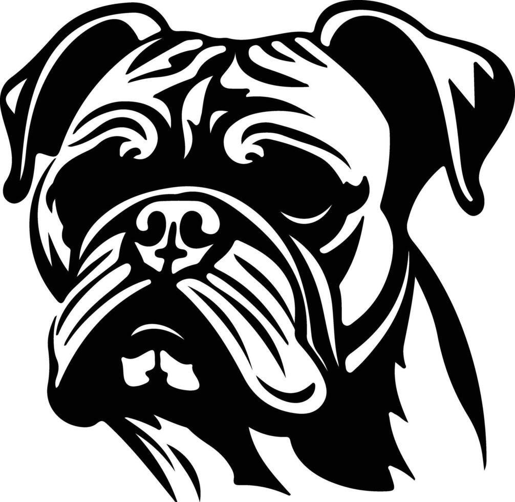 Bulldog black silhouette vector