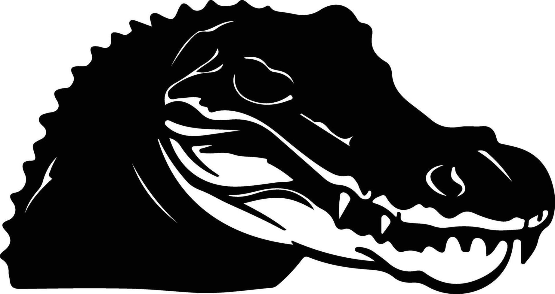 caiman black silhouette vector