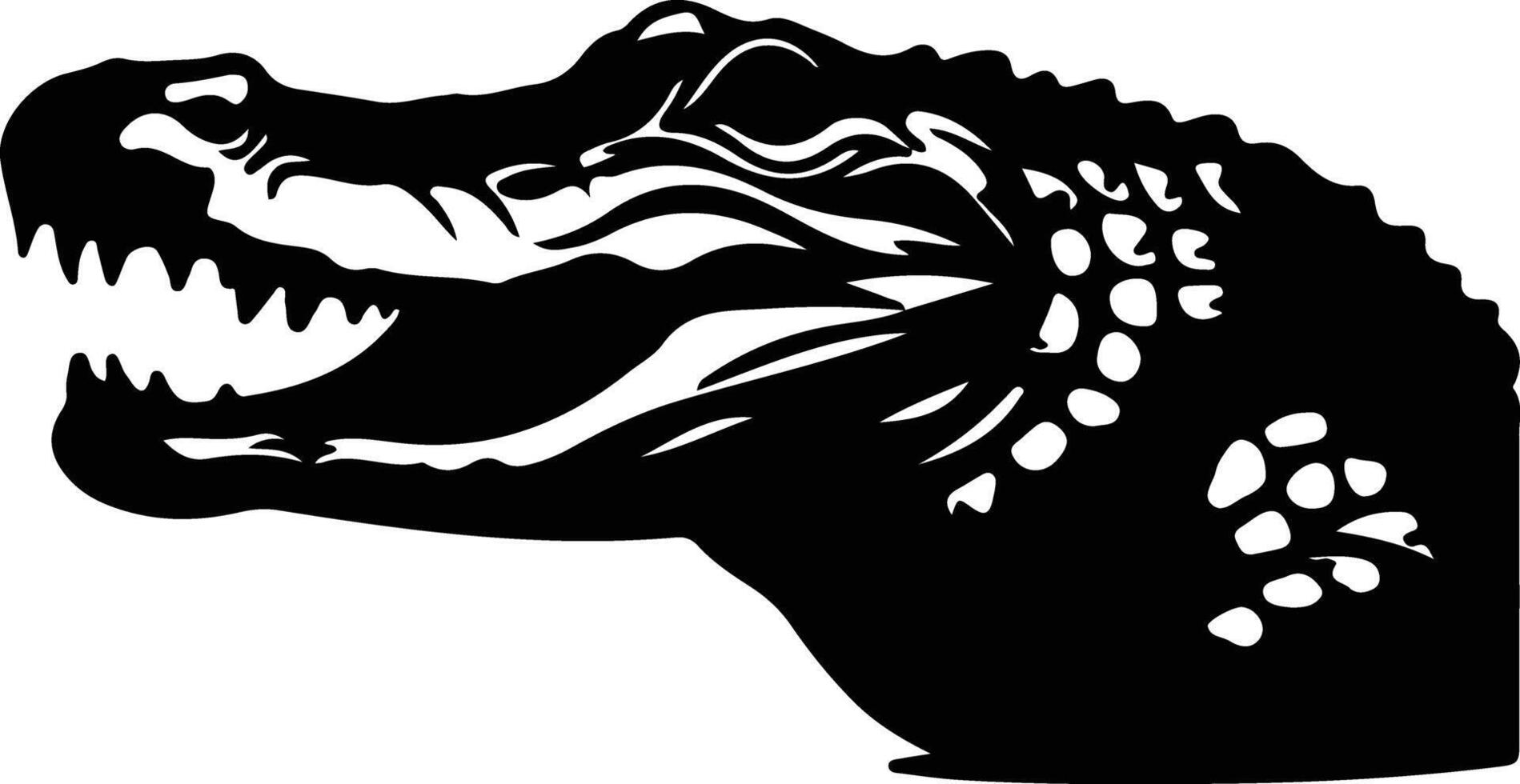 caiman black silhouette vector