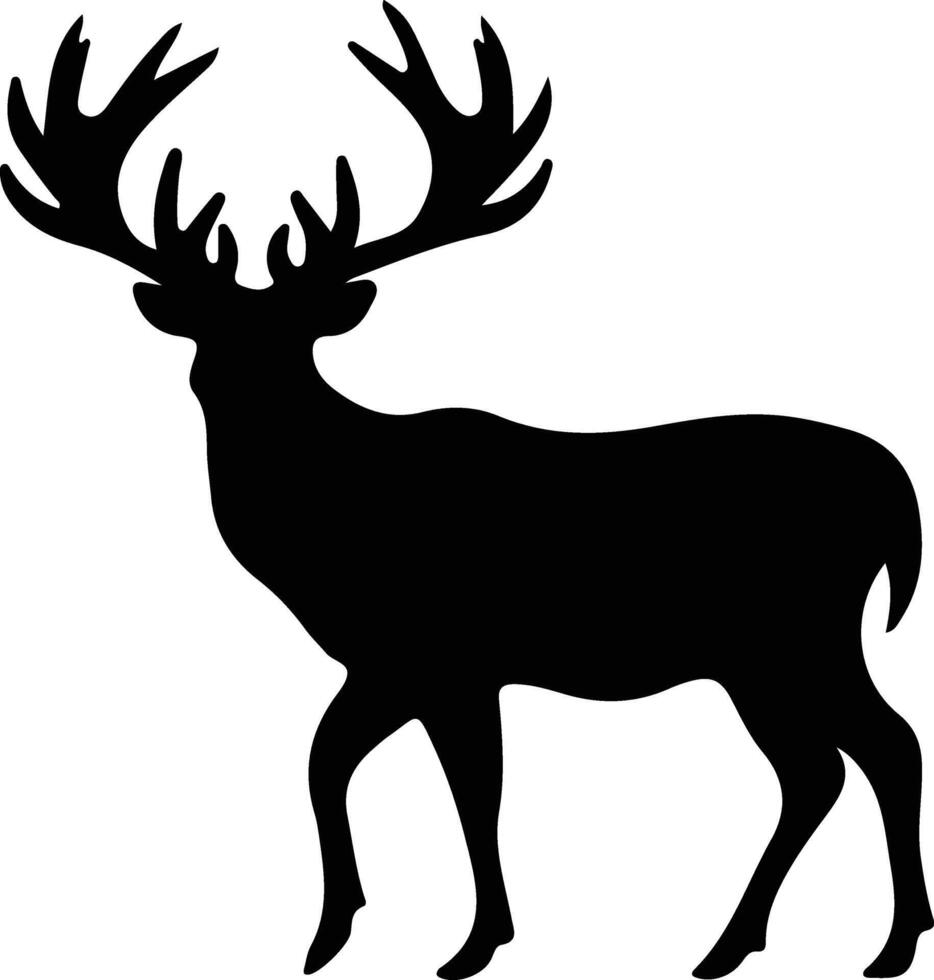 caribou black silhouette vector