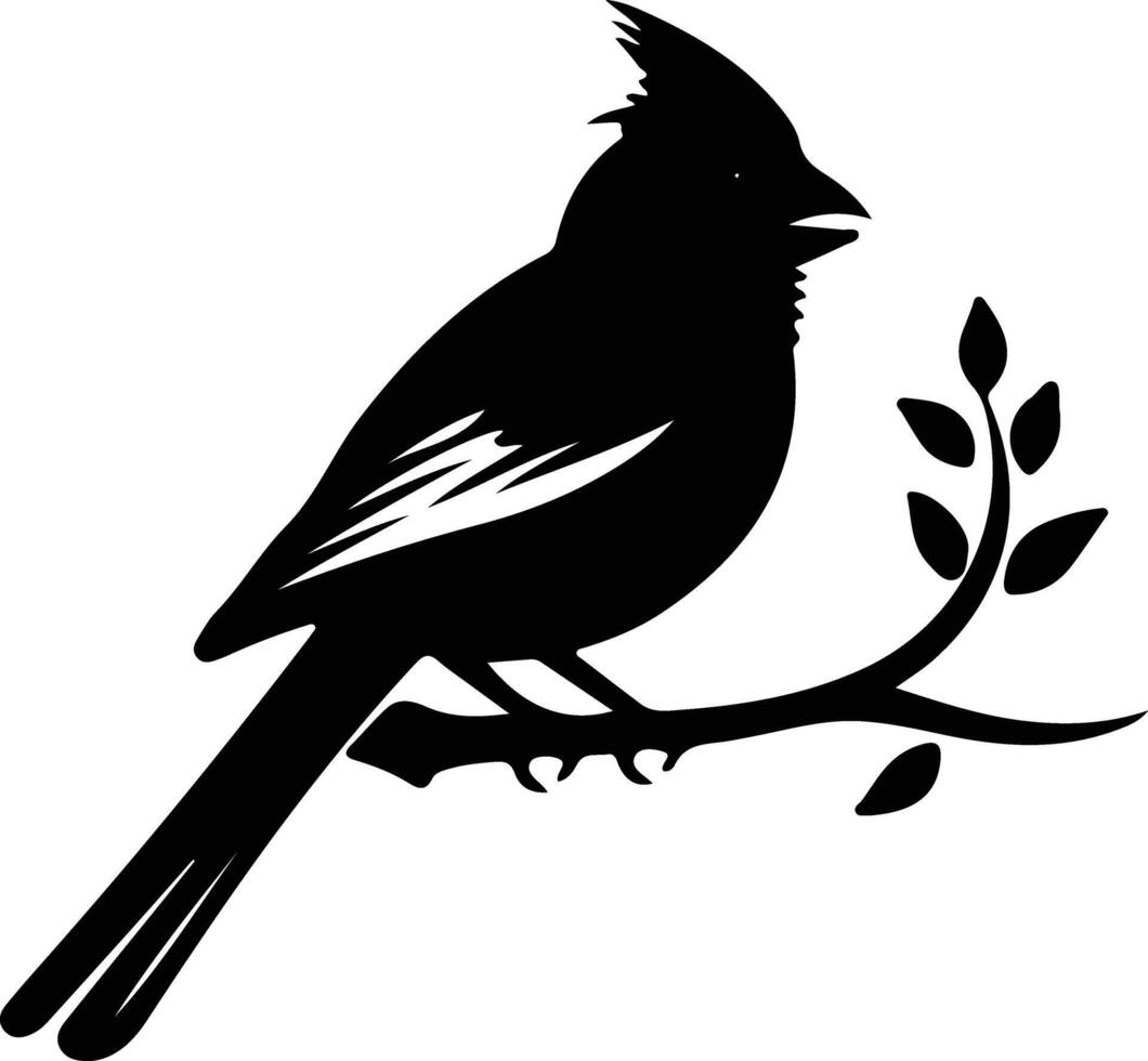 cardinal black silhouette vector