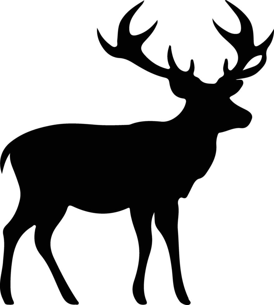 caribou black silhouette vector