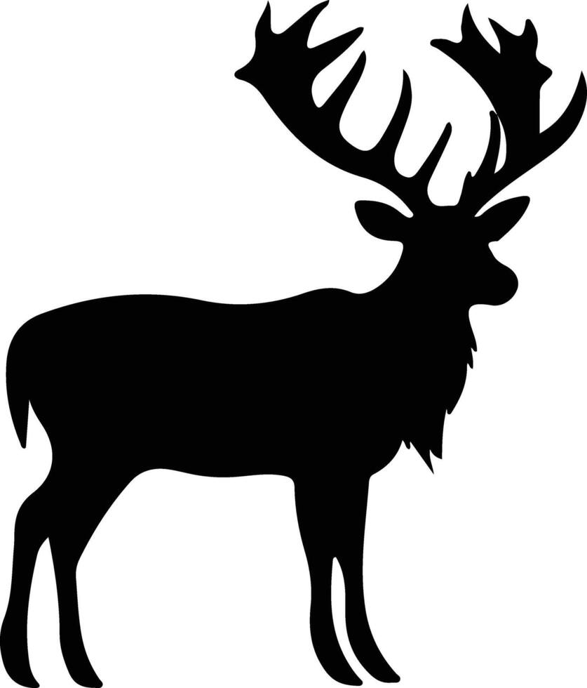 caribou black silhouette vector