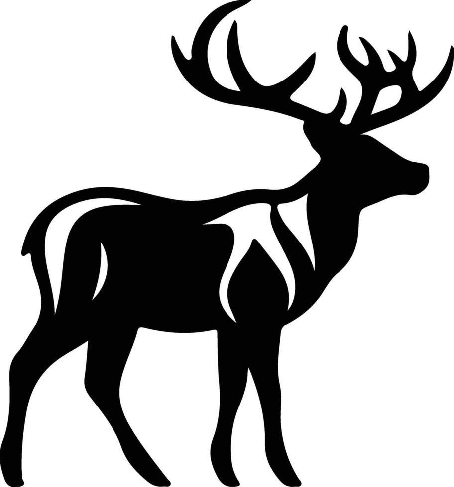 caribou black silhouette vector