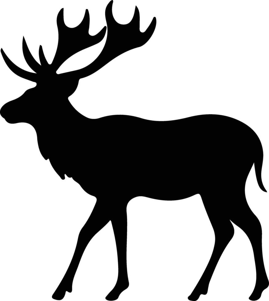 caribou black silhouette vector