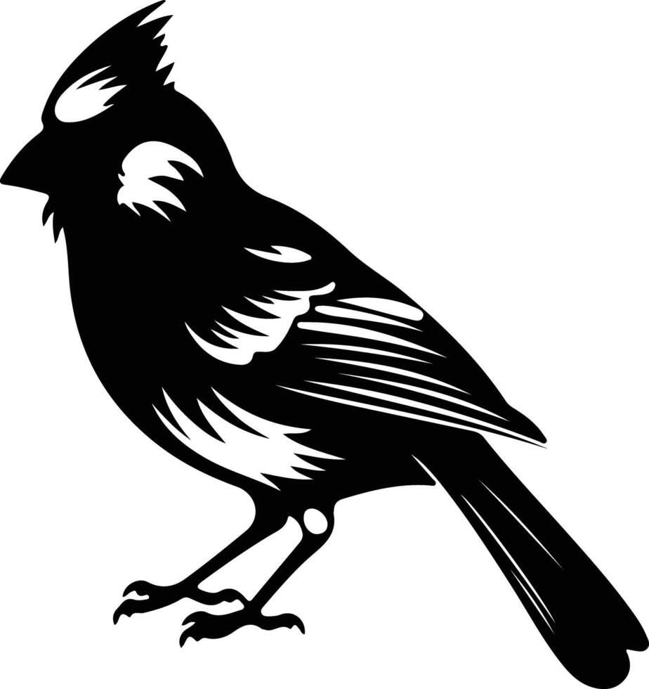 cardinal black silhouette vector