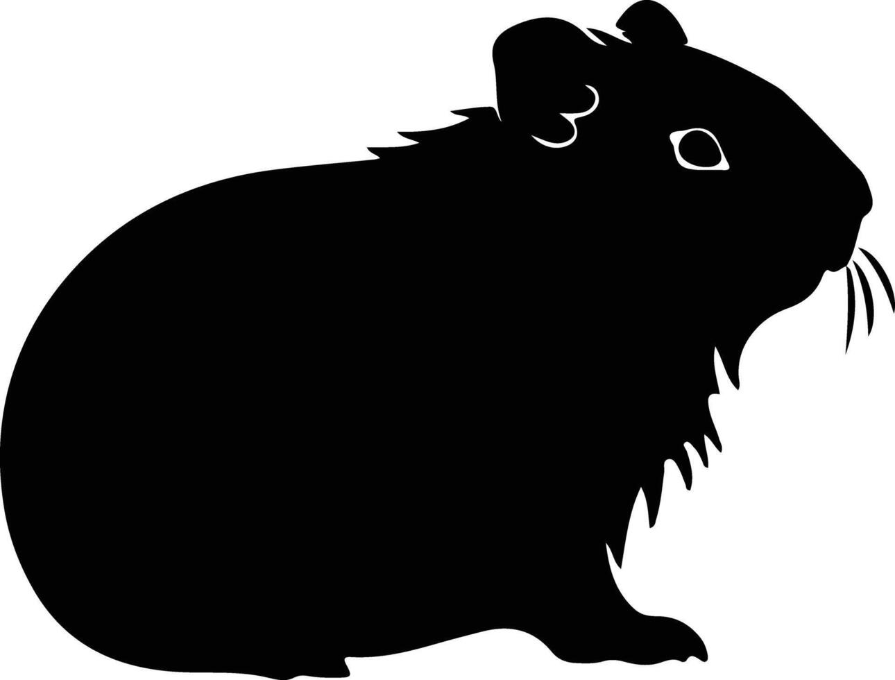 cavy black silhouette vector