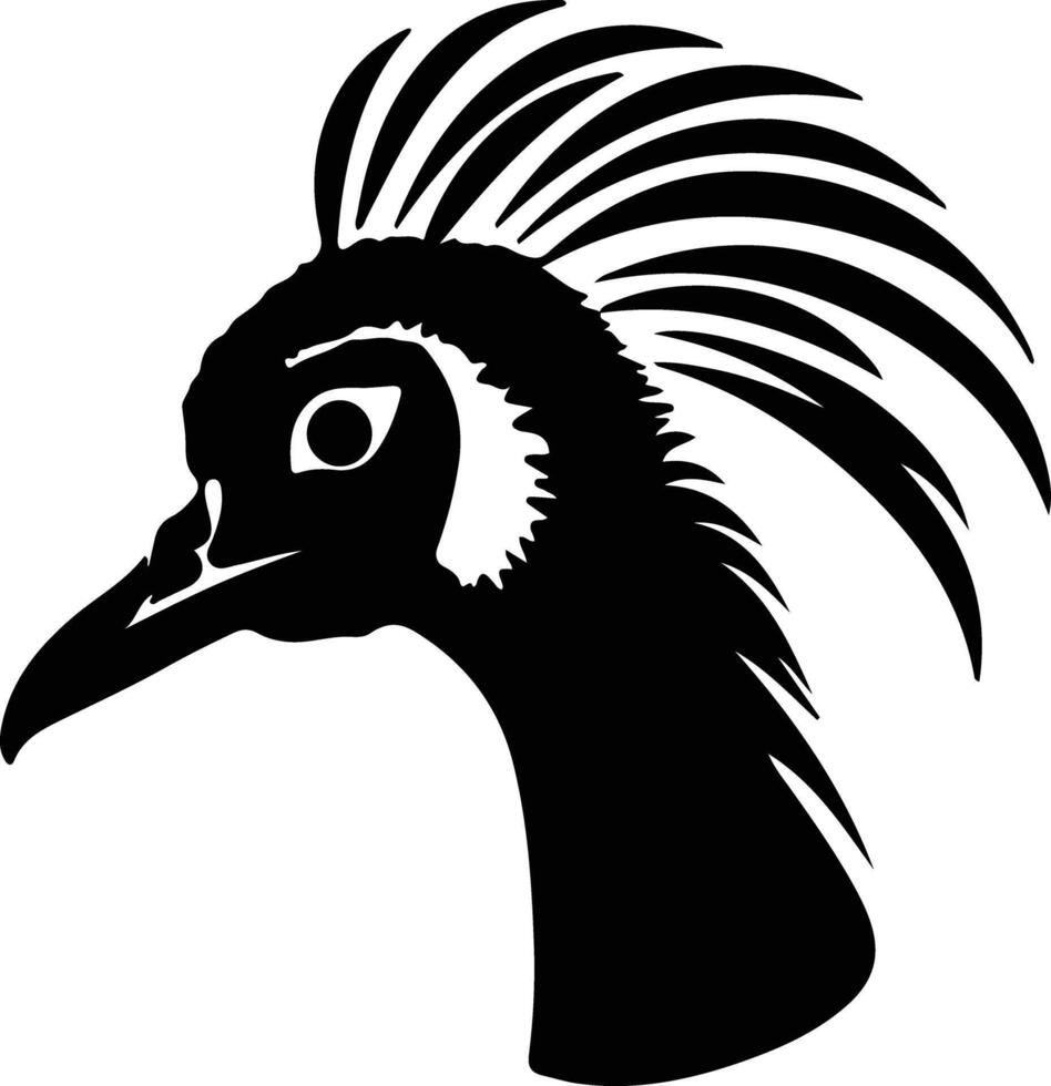 cassowary black silhouette vector