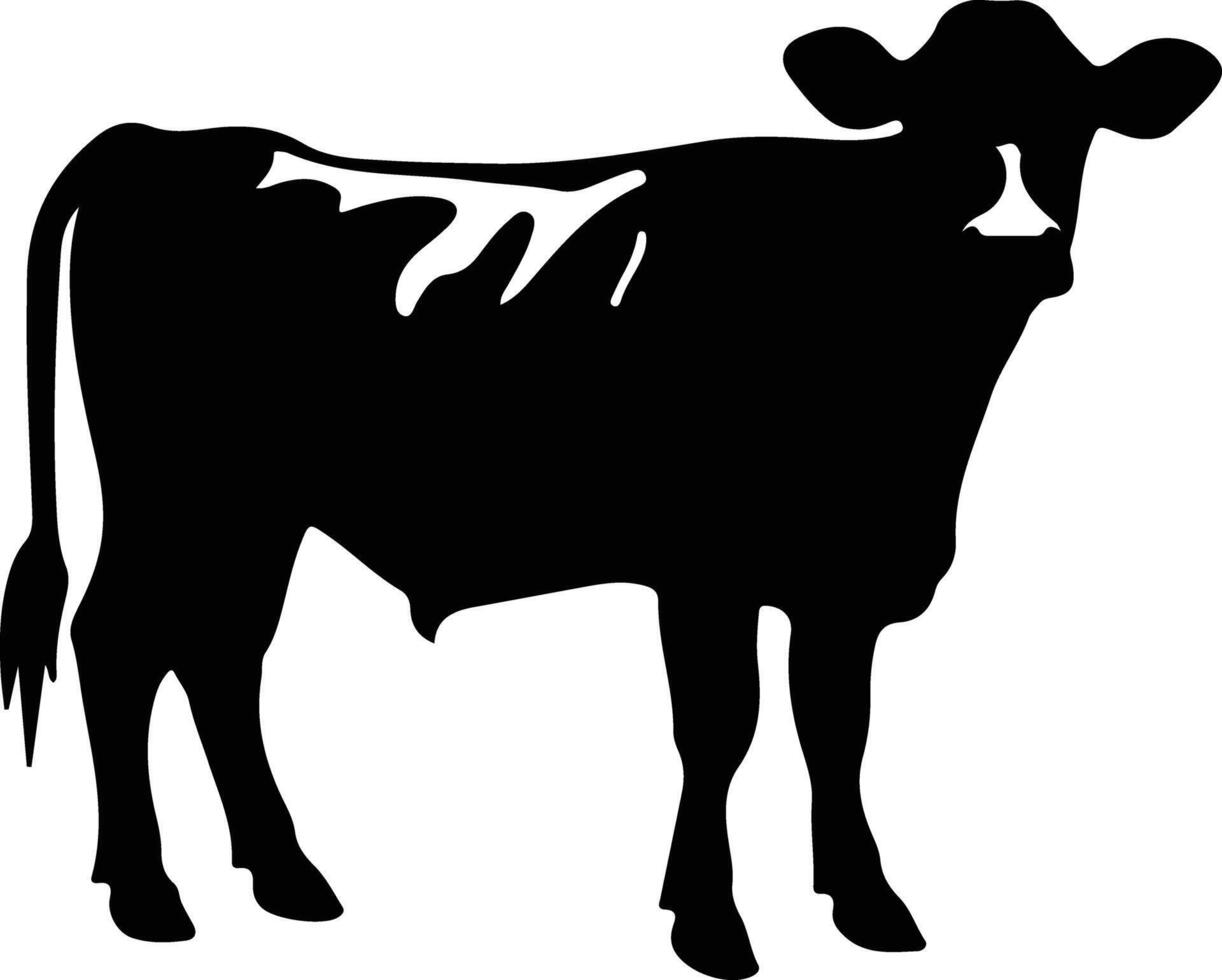 vacas negro silueta vector